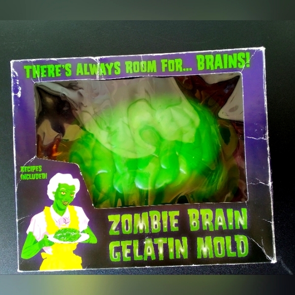 ZOMBIE GREEN BRAIN MOLD RARE 🧠🧟‍♂️ Halloween party decor horror kitsch